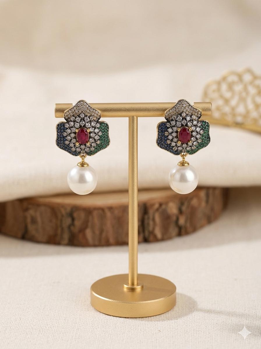Floral Drop Earings