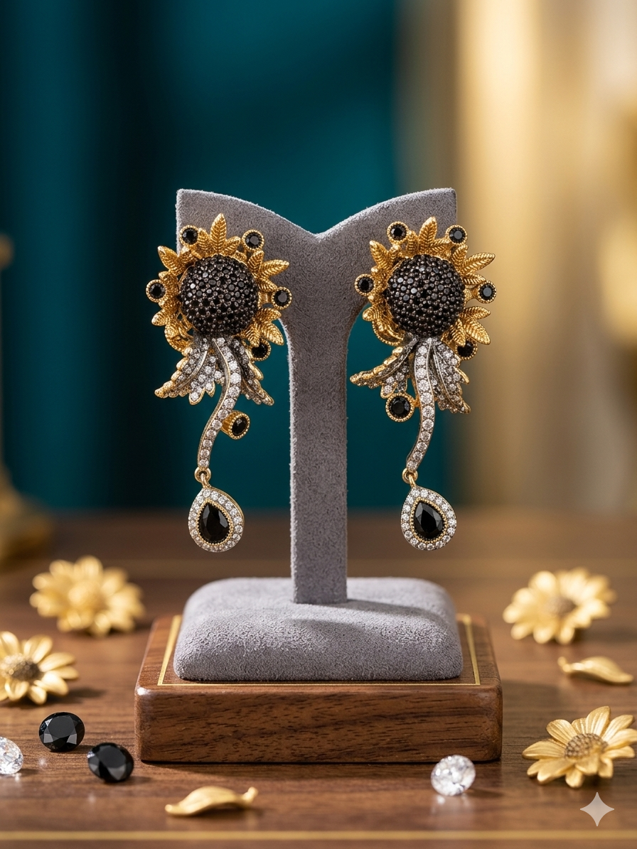 Drop sunflower earings